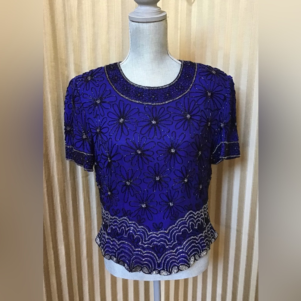 Retro Adrianna Papell Beaded Evening Top